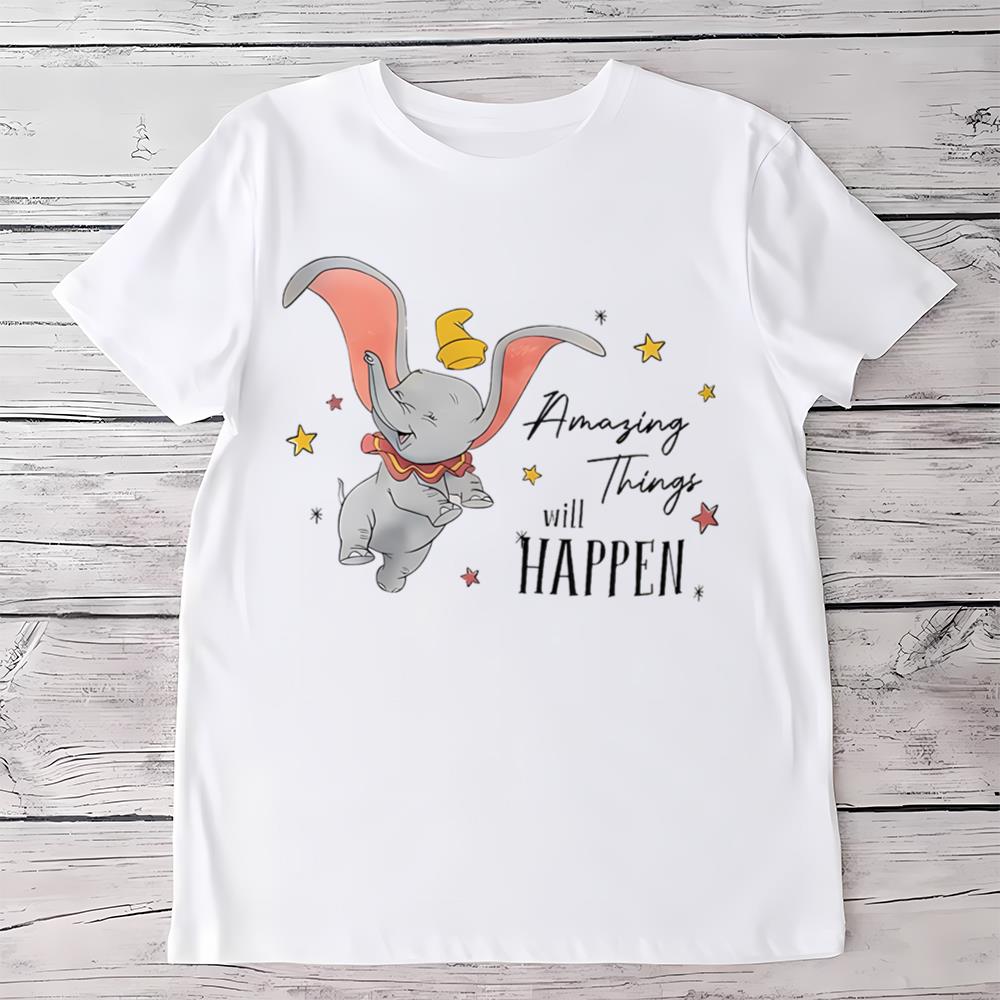Amazing Things Will Happen Group Matching Shirt, Cute Animated Flying Elephant Shirt