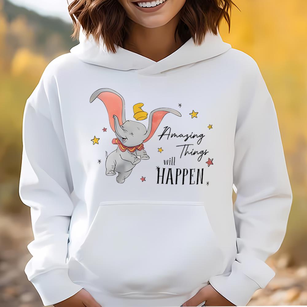 Amazing Things Will Happen Group Matching Shirt, Cute Animated Flying Elephant Shirt