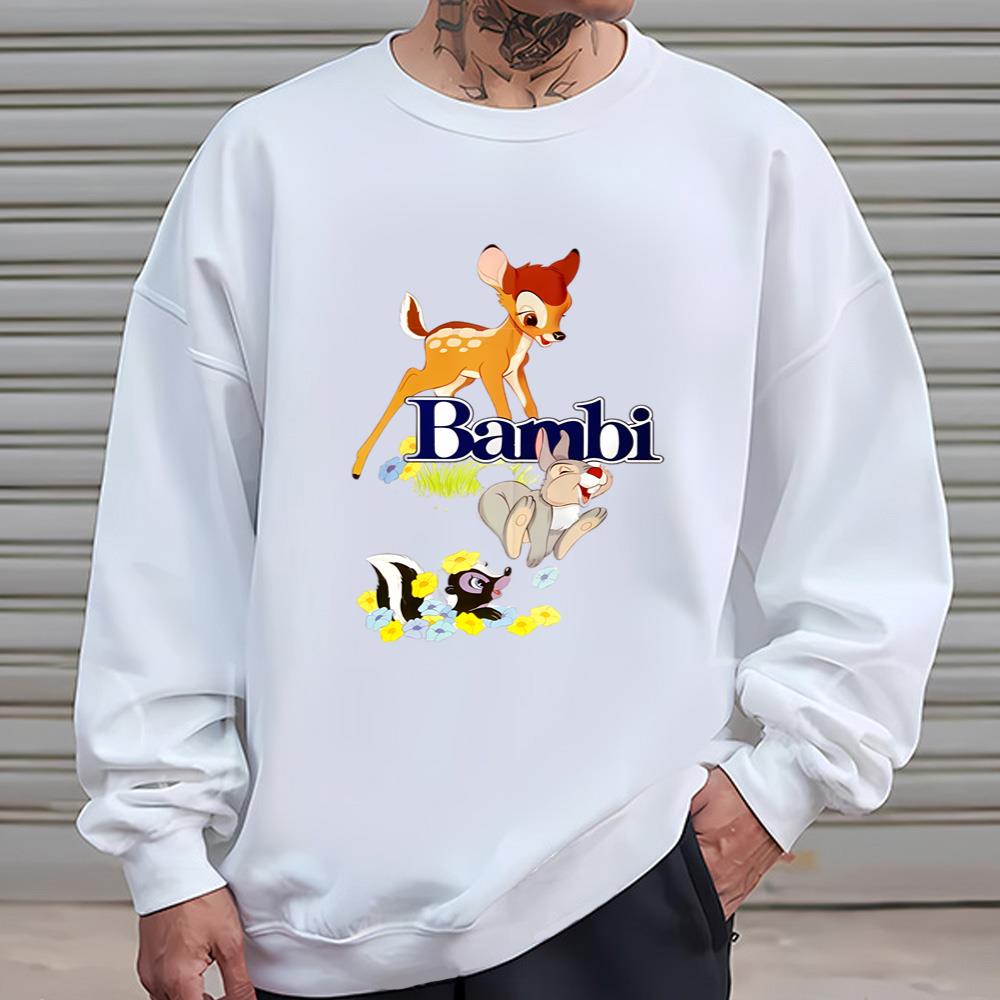 Bambi And Friends Playing Disney Cartoon T Shirt