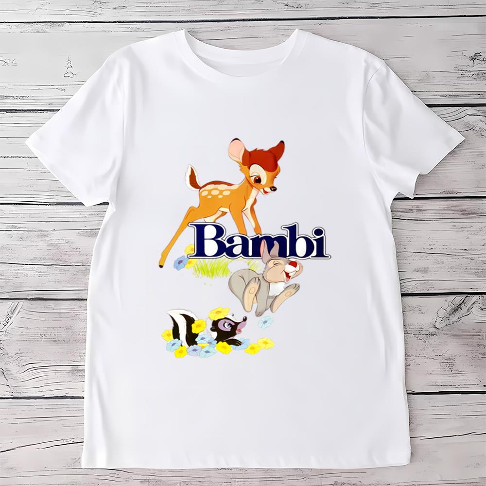 Bambi And Friends Playing Disney Cartoon T Shirt