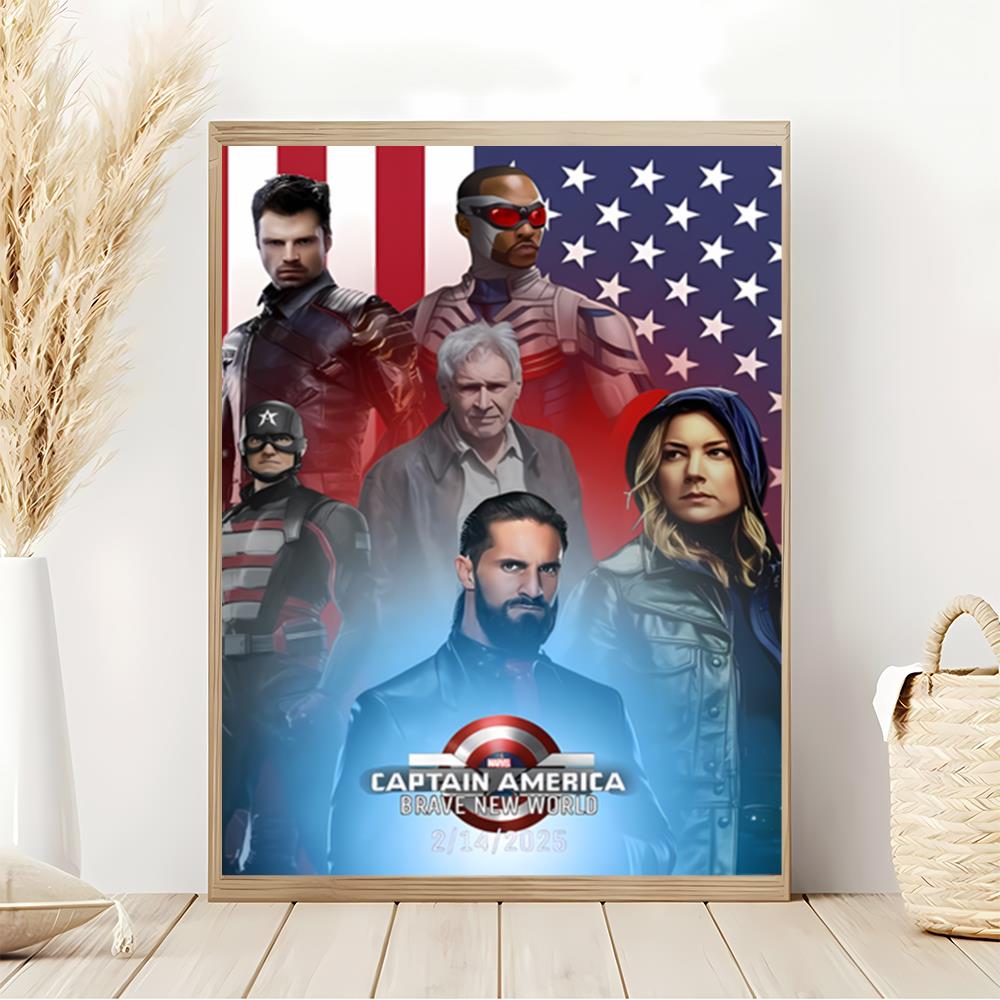 Captain America Brave New World 2024 Movie Poster Canvas Wall Art