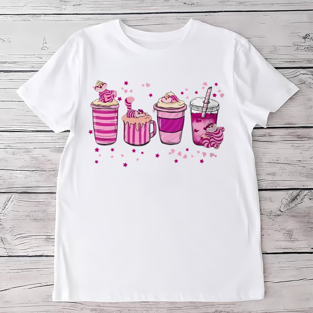 Cute Cheshire Cat Coffee Drink Cups Shirt