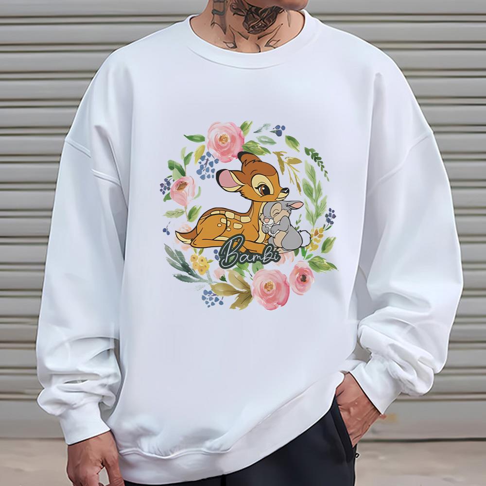 Cute Disney Bambi Flower Thumper Portrait Floral Shirt, Magic Kingdom Holiday Unisex T Shirt