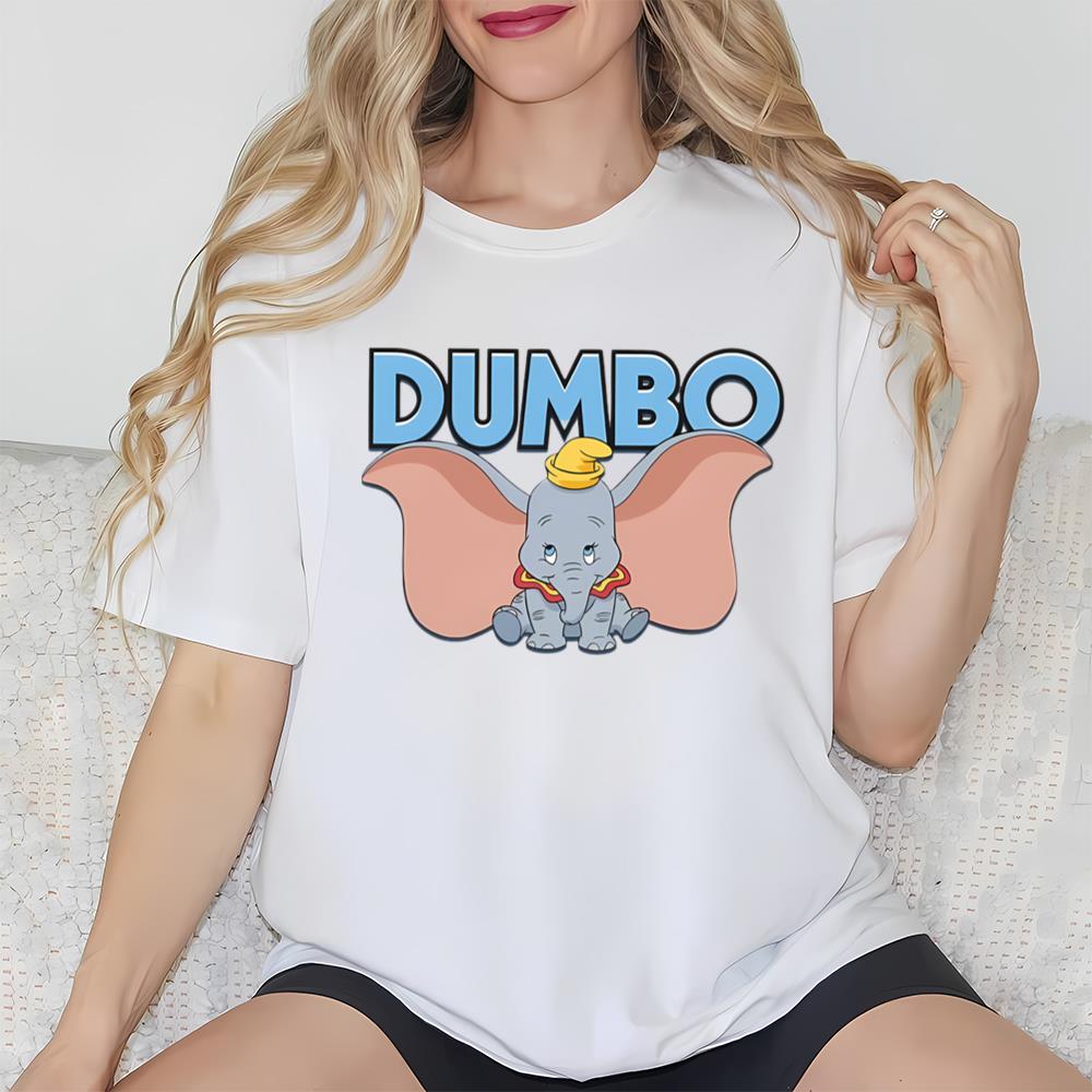 Cute Disney Dumbo Blue Logo Portrait Shirt