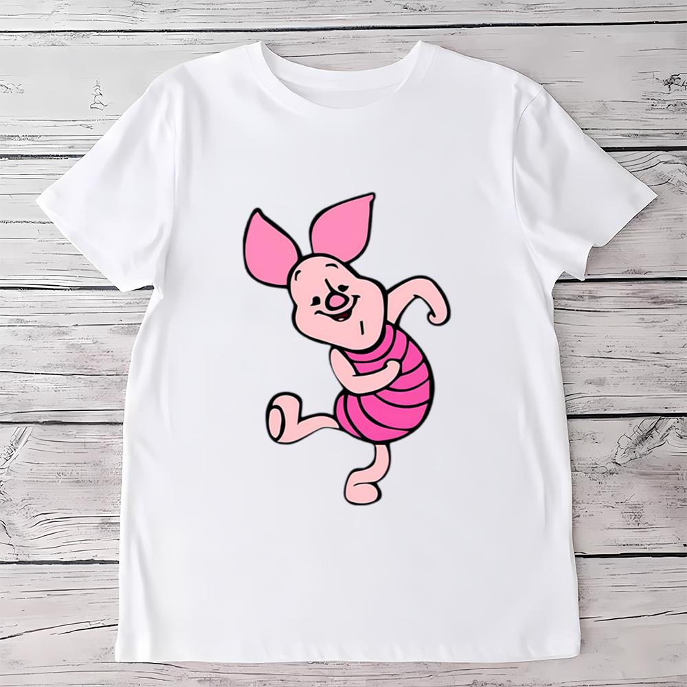 Cute Disney Winnie the Pooh Happy Piglet T-Shirt