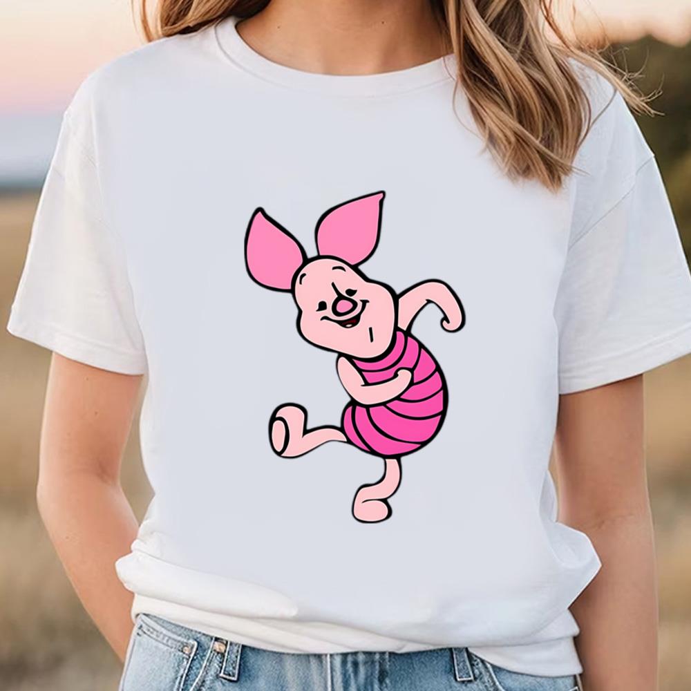Cute Disney Winnie the Pooh Happy Piglet T-Shirt