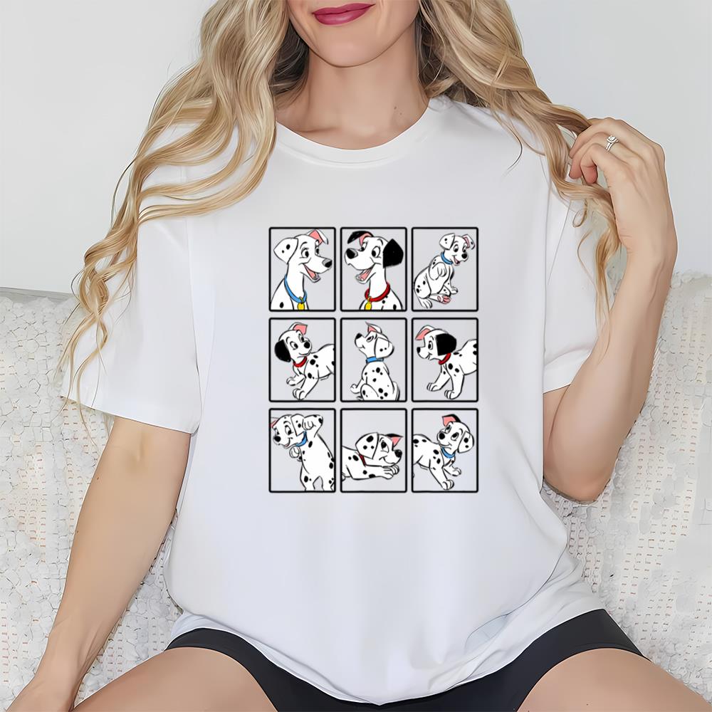 Disney 101 Dalmatians Group Shot Boxes Funny Dog Shirt