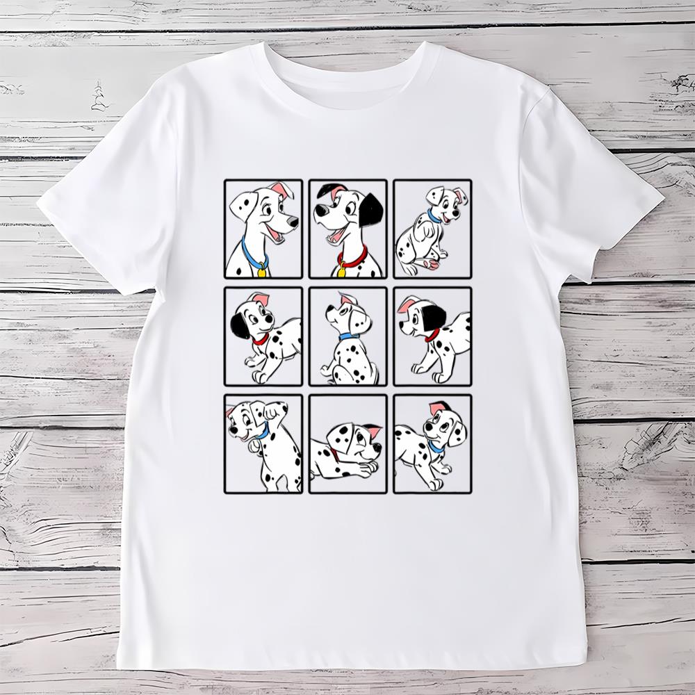 Disney 101 Dalmatians Group Shot Boxes Funny Dog Shirt