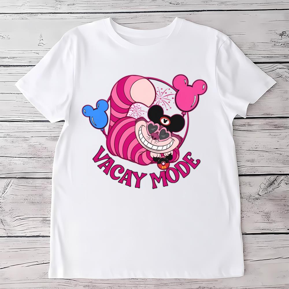 Disney Alice In Wonderland Cheshire Cat Vacay Mode Mickey Balloon Shirt