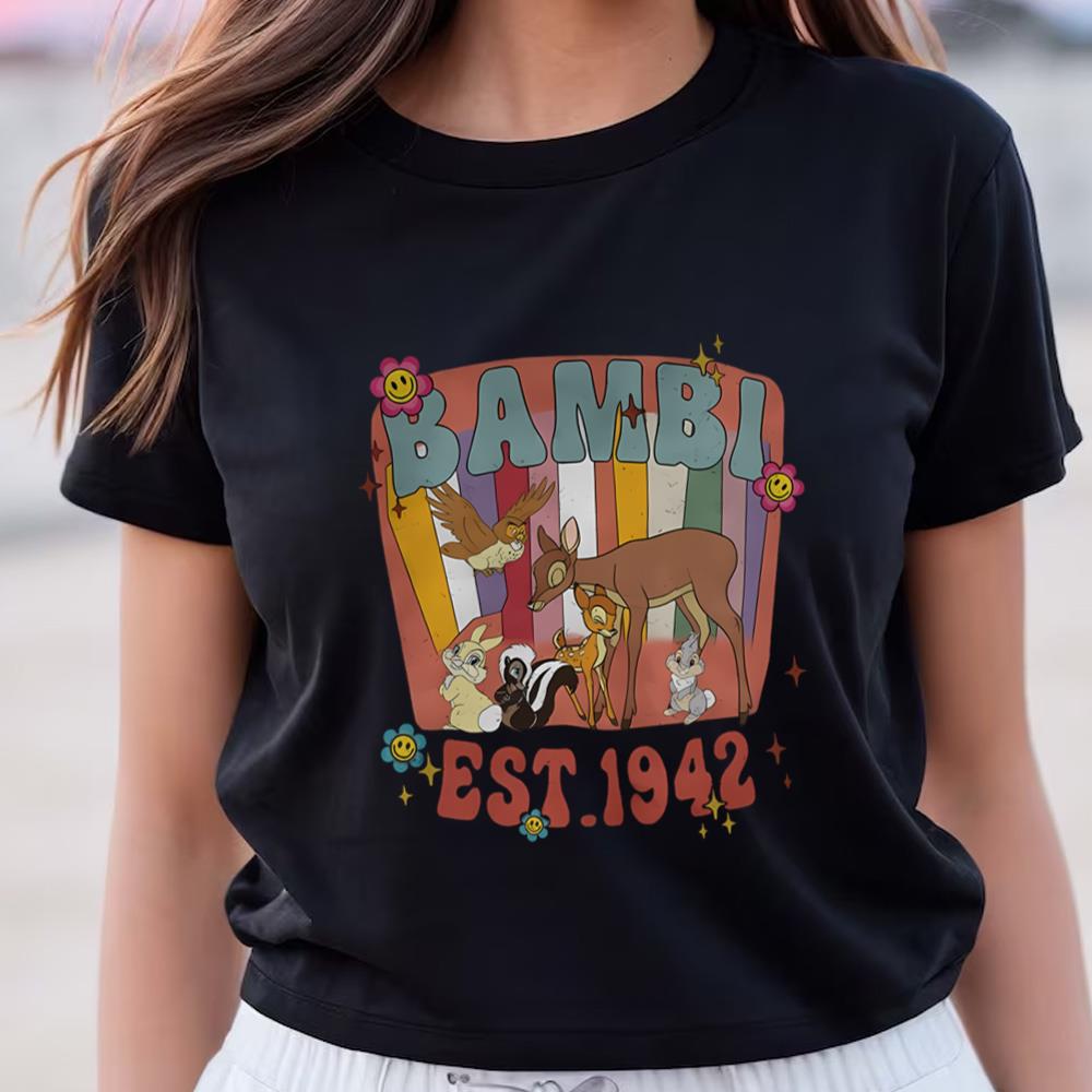 Disney Bambi EST 1942 Retro Style Shirt, Vintage Bambi Characters Shirt