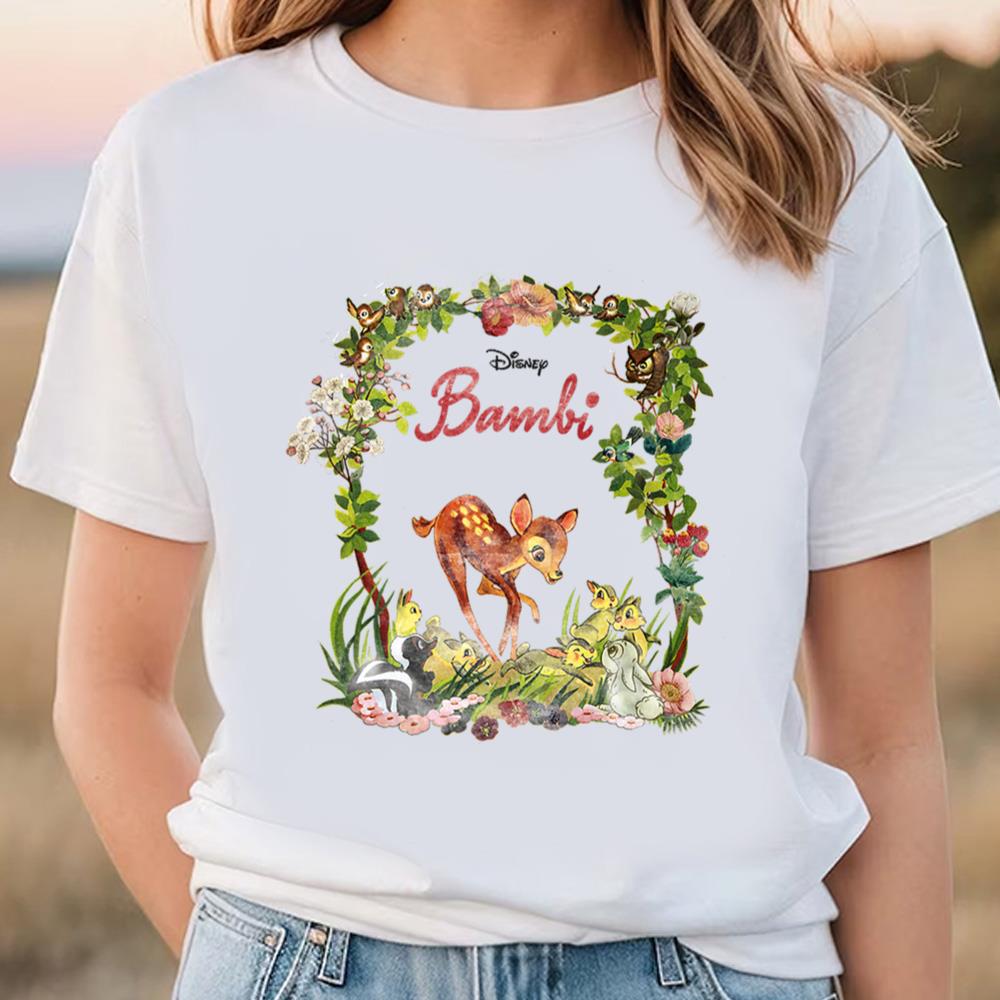 Disney Bambi Floral Portrait T-Shirt