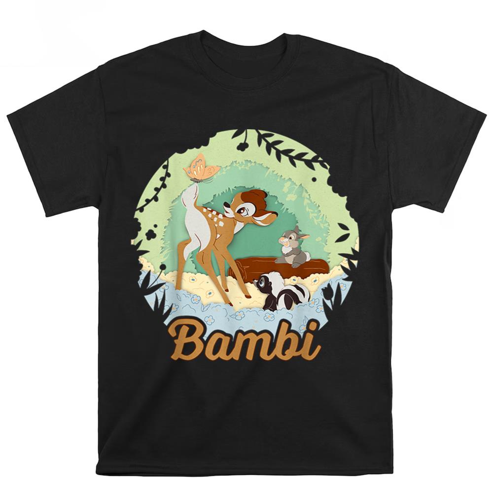 Disney Bambi Group Shot Looking At Butterfly Circle Poster T-Shirt