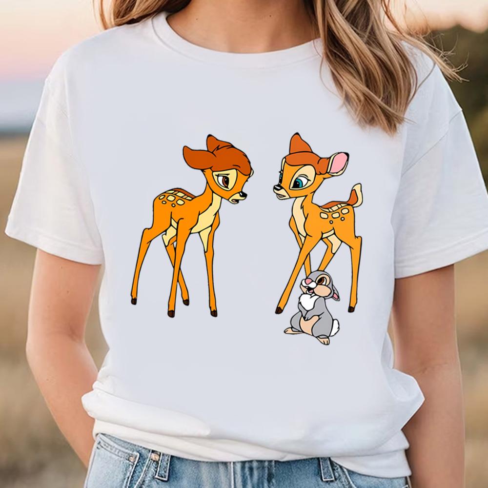 Disney Bambi Thumper Vintage Floral Portrait T-Shirt