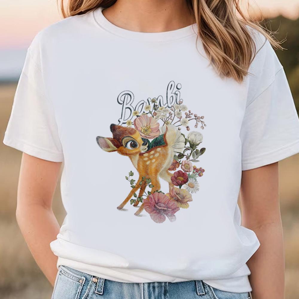 Disney Bambi Vintage Floral Poster T-Shirt