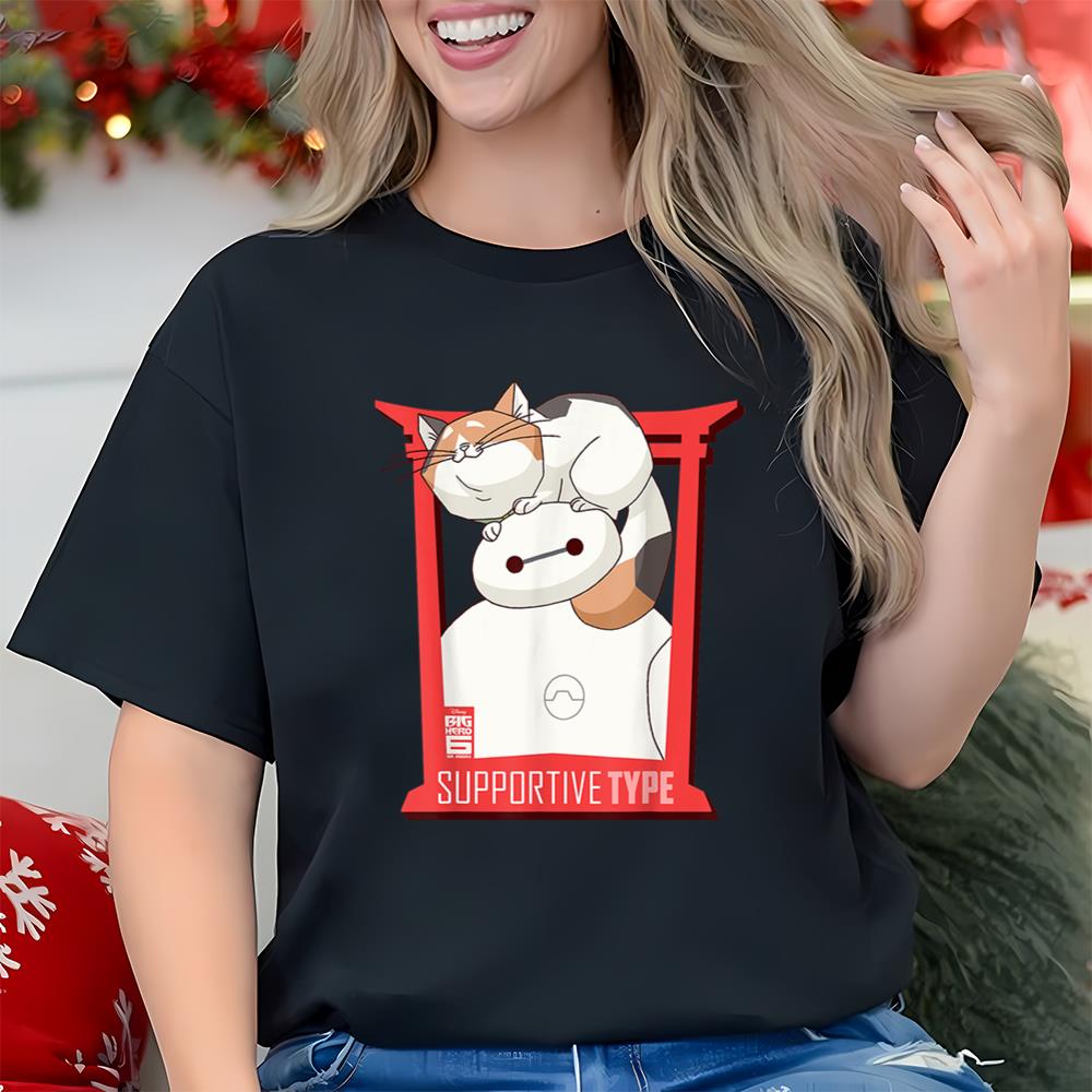 Disney Big Hero 6 TV Series Baymax and Cat Graphic T-Shirt
