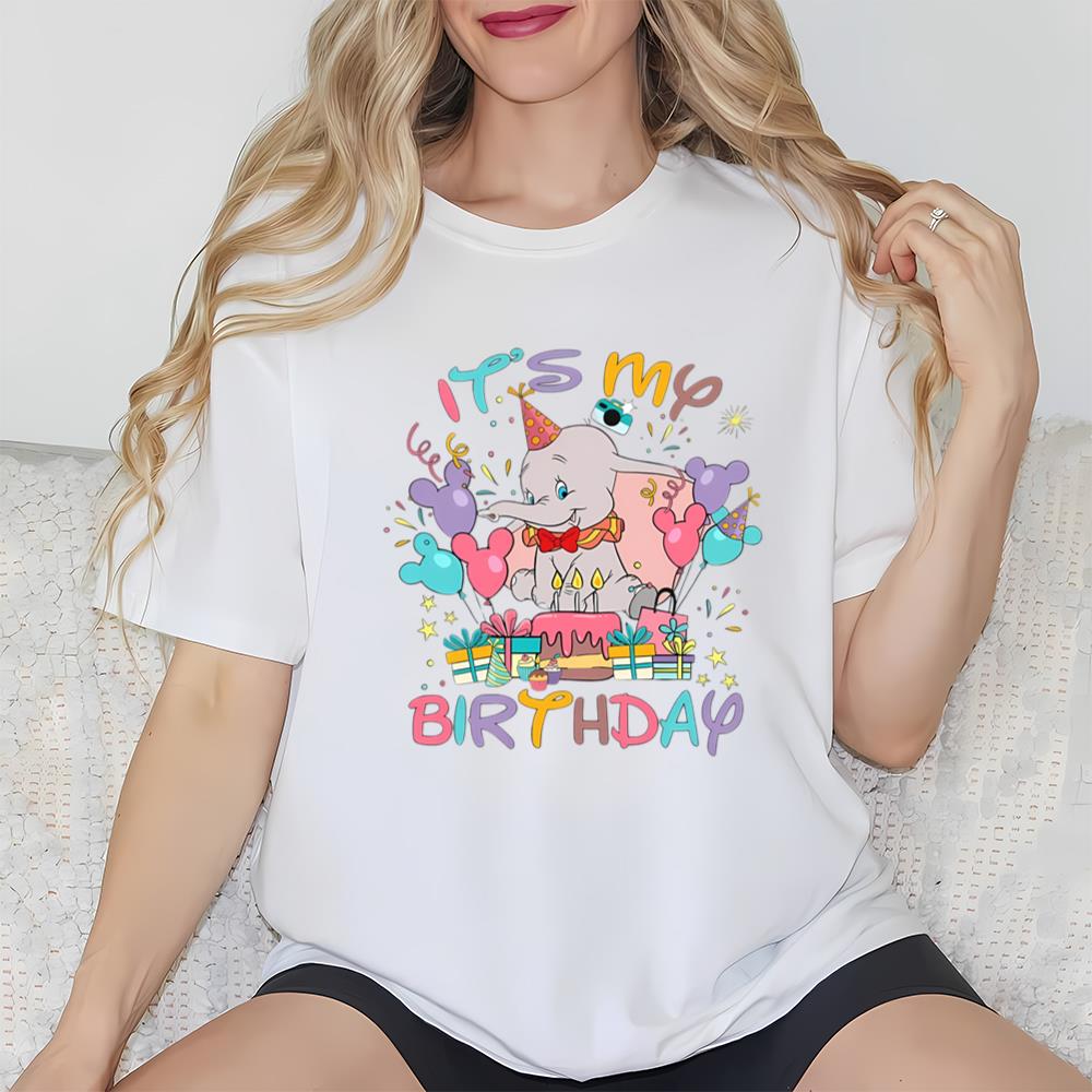Disney Cute Dumbo Custom Presents It's My Birthday Shirt