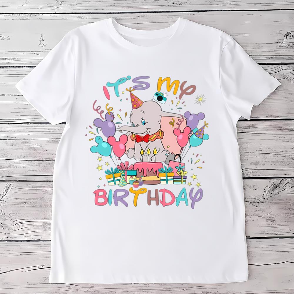 Disney Cute Dumbo Custom Presents It's My Birthday Shirt