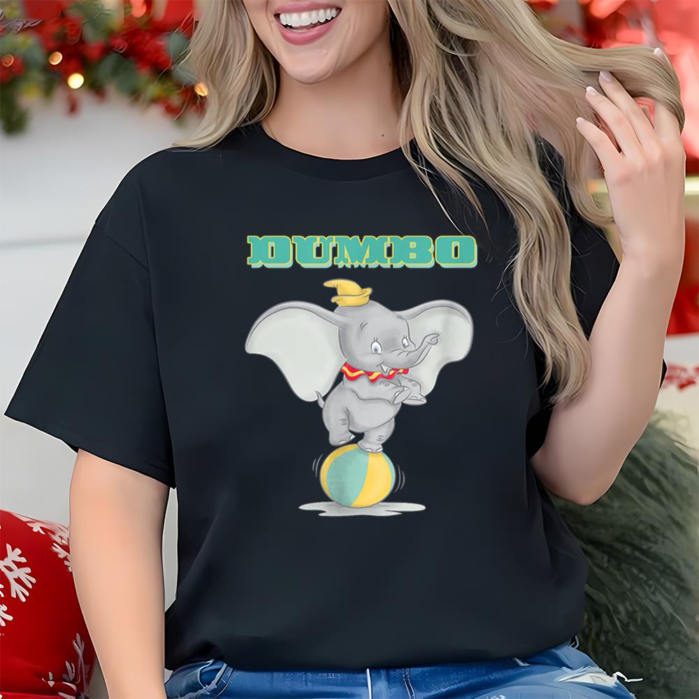 Disney Dumbo Baby Elephant Balancing Ball Watercolor T-Shirt