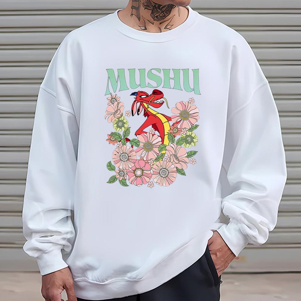 Disney Floral Mushu Retro 90s Style T-Shirt