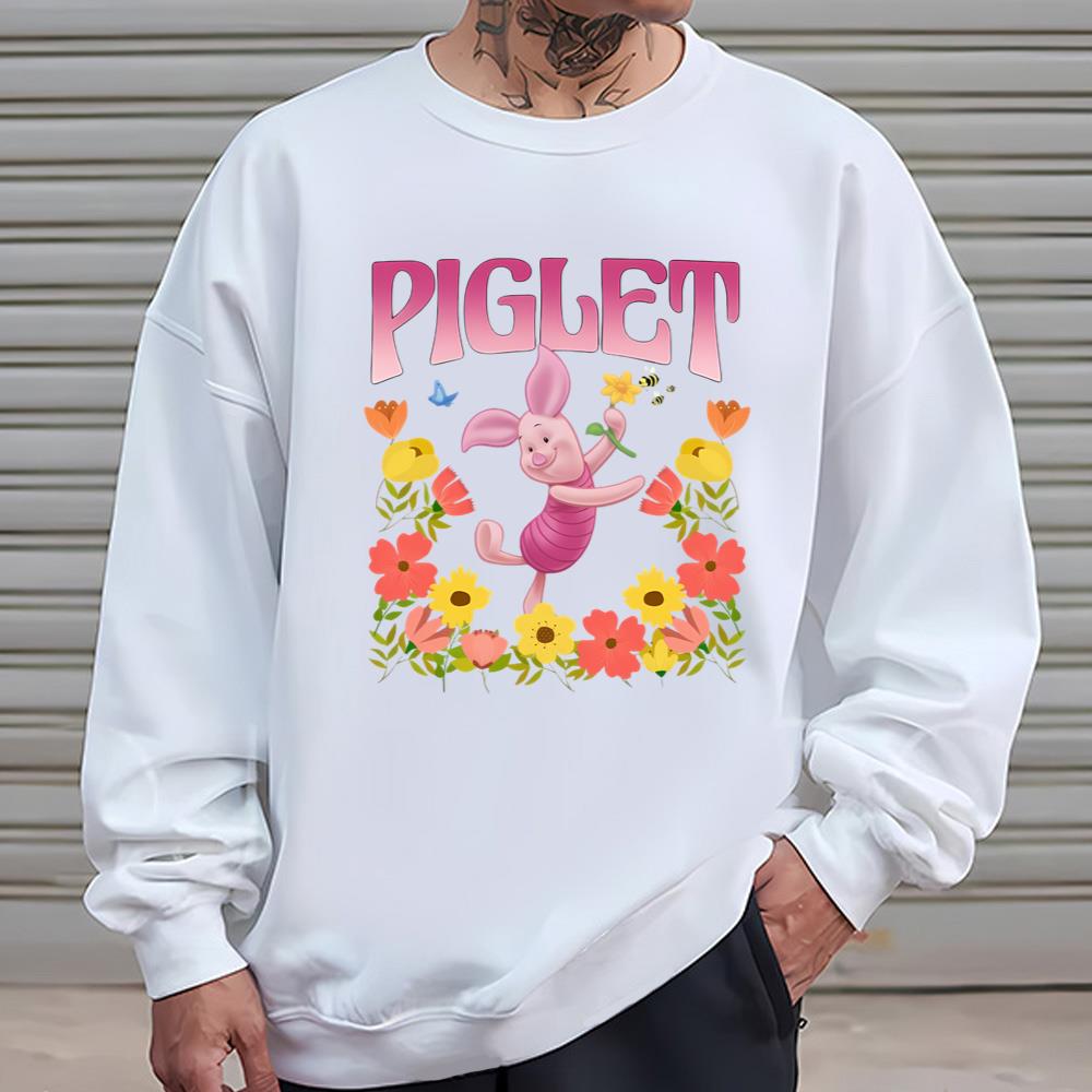 Disney Floral Piglet Portrait Graphic T-Shirt