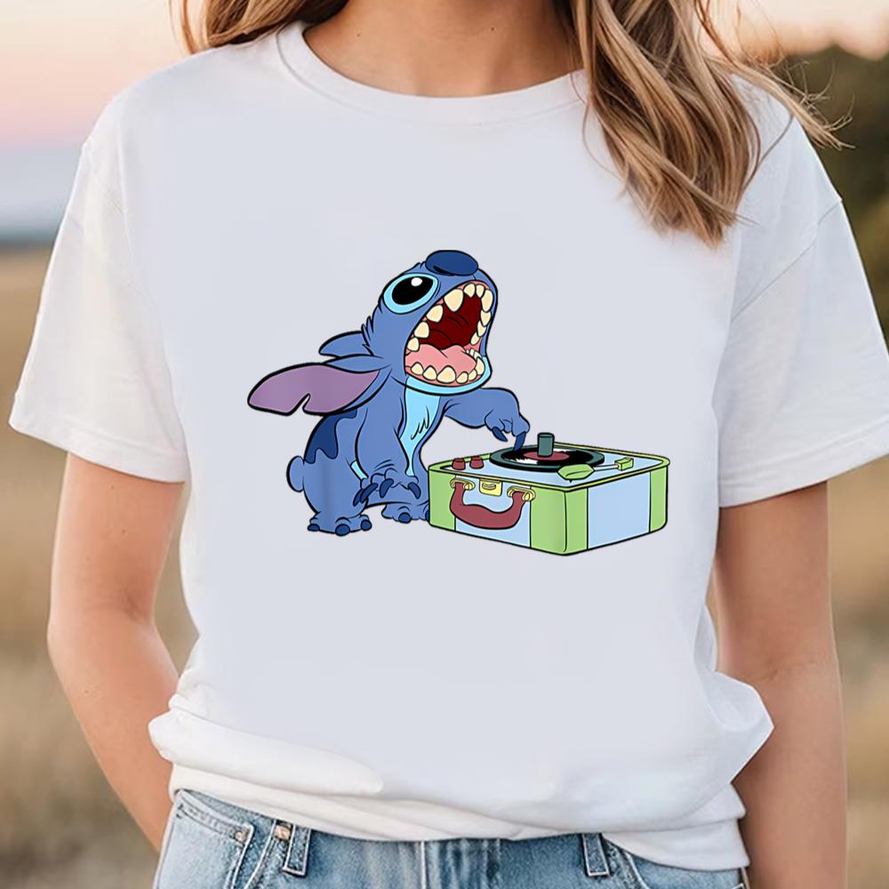 Disney Lilo And Stitch Record Player T Shirt