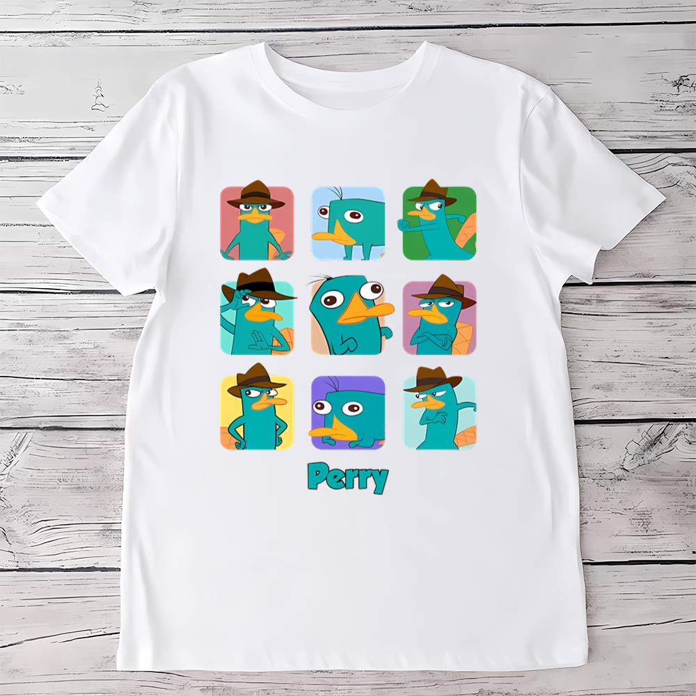 Disney Phineas and Ferb Perry the Platypus Emotions Retro 90s Graphic T-Shirt