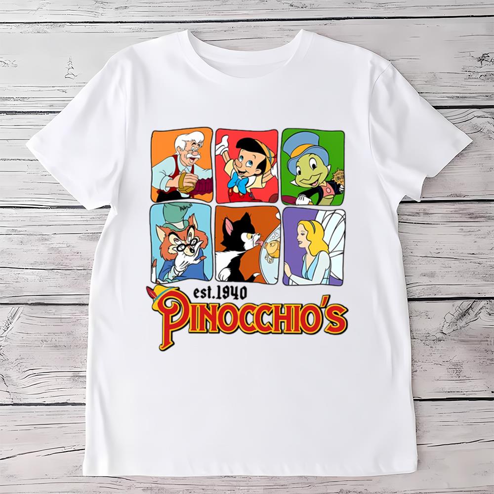 Disney Pinocchio Characters Group Shot Retro 1940 Shirt