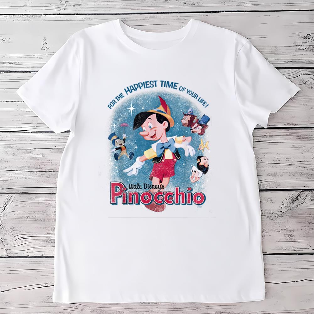 Disney Pinocchio On The Happiest Time Of Life Retro T-Shirt