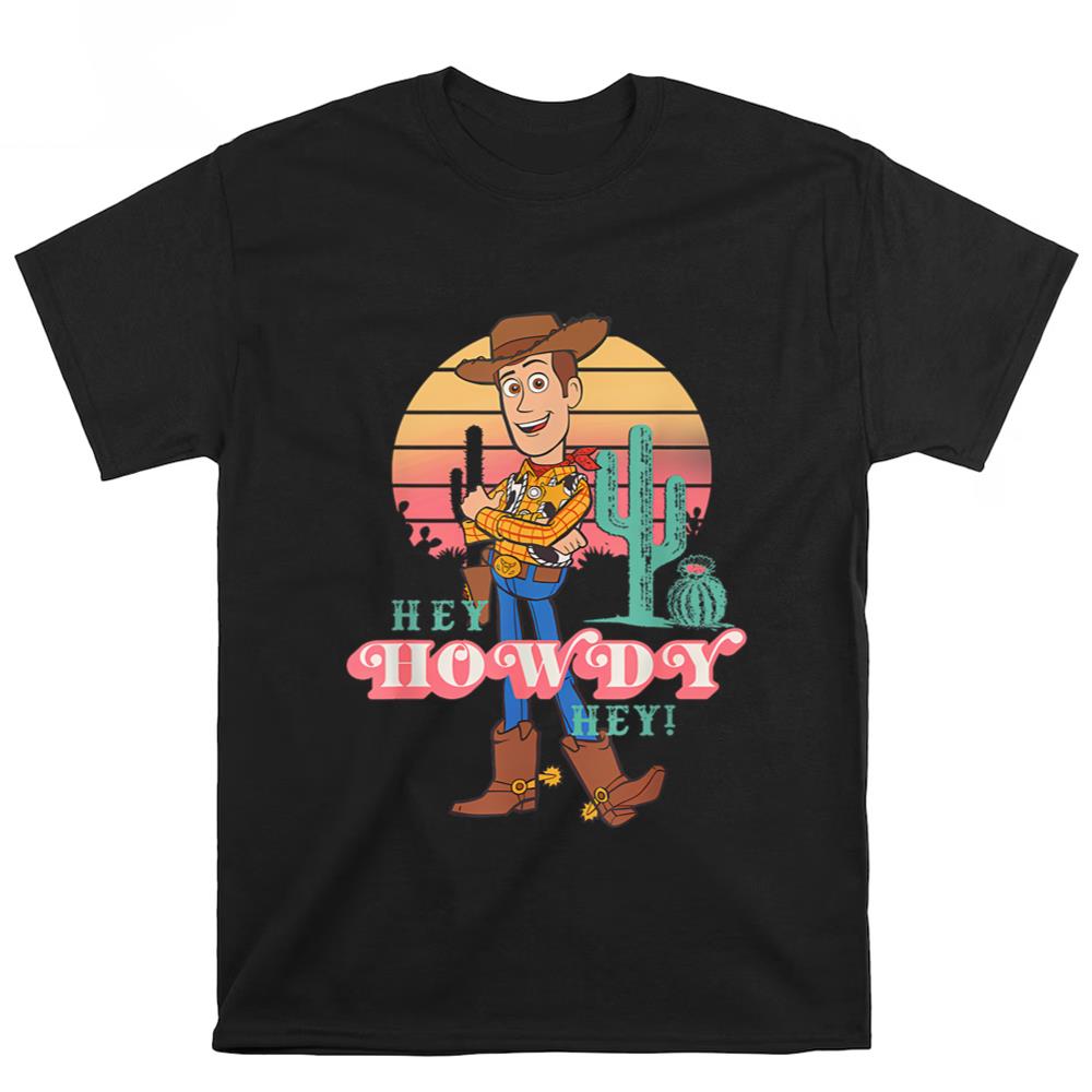 Disney Pixar Toy Story 4 Woody Hey Howdy Hey Retro Portrait T-Shirt