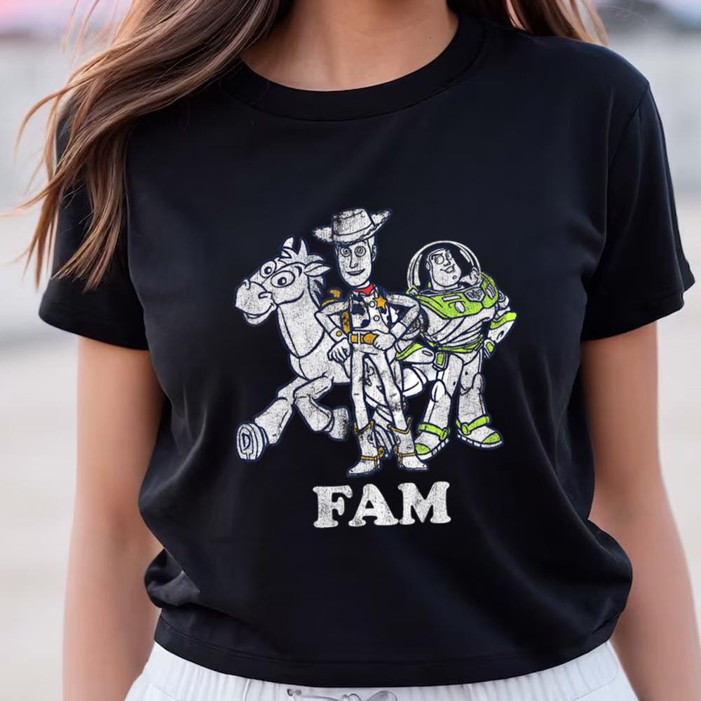 Disney Pixar Toy Story Buzz And Woody Distressed Fam Group T-Shirt