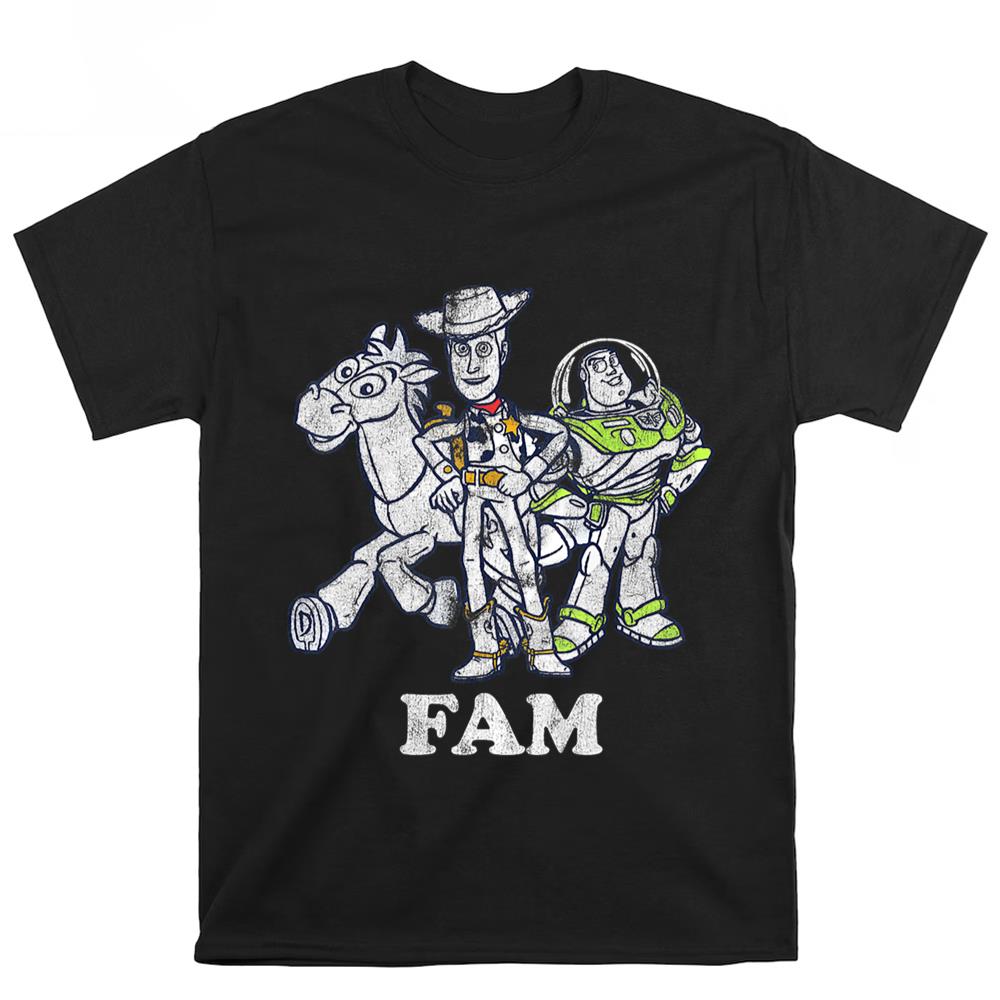 Disney Pixar Toy Story Buzz And Woody Distressed Fam Group T-Shirt
