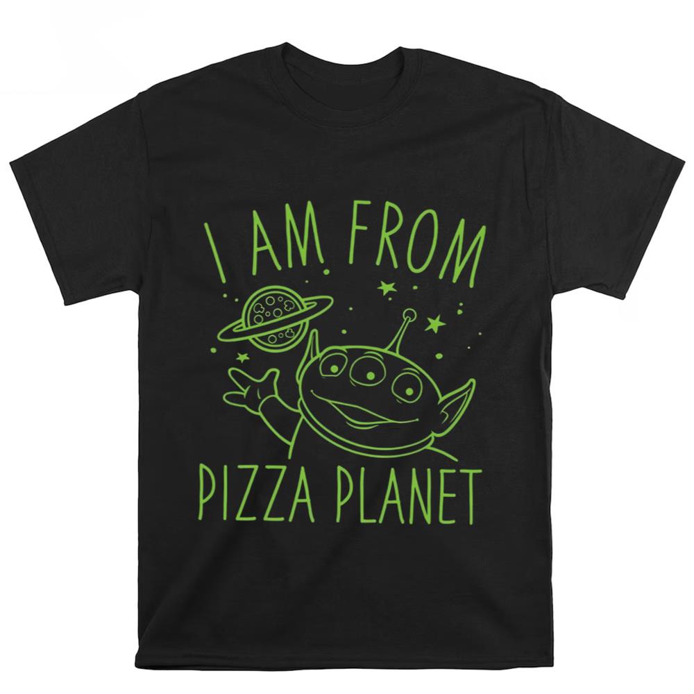Disney Pixar Toy Story Neon Green Alien Pizza Planet T   Shirt
