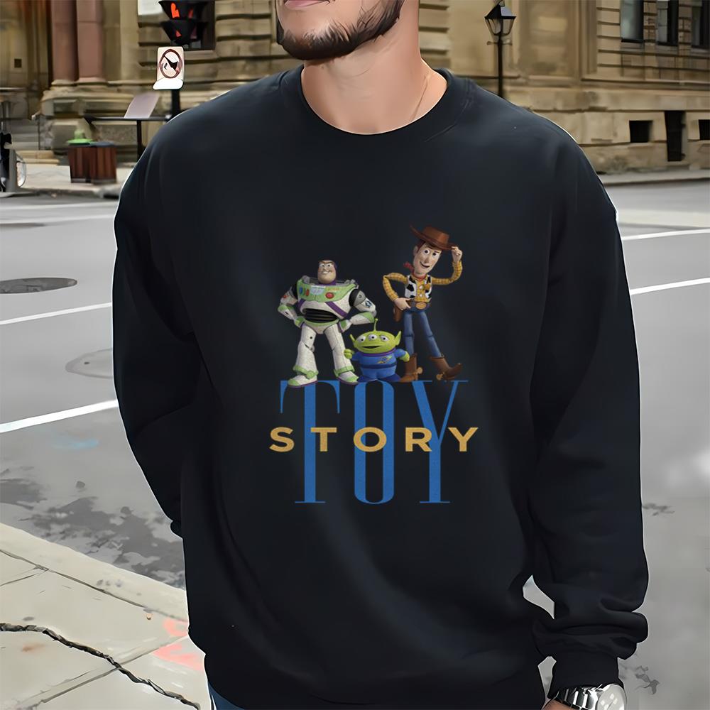 Disney Pixar Toy Story Woody Buzz Alien Simple Text T-Shirt