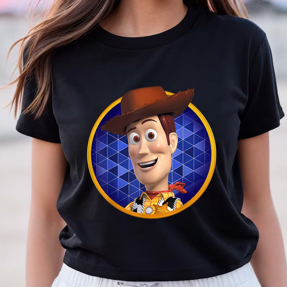 Disney Pixar Toy Story Woody Geometric Background Portrait T-Shirt
