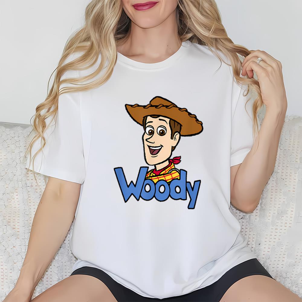 Disney Pixar Toy Story Woody Smiling Portrait Blue Letters T-Shirt