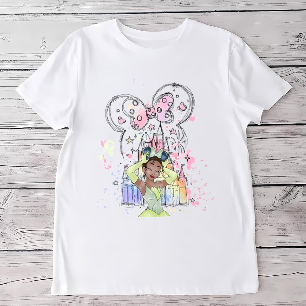 Disney Tiana Mickey Ear Shirt, Tiana Watercolor T-Shirt