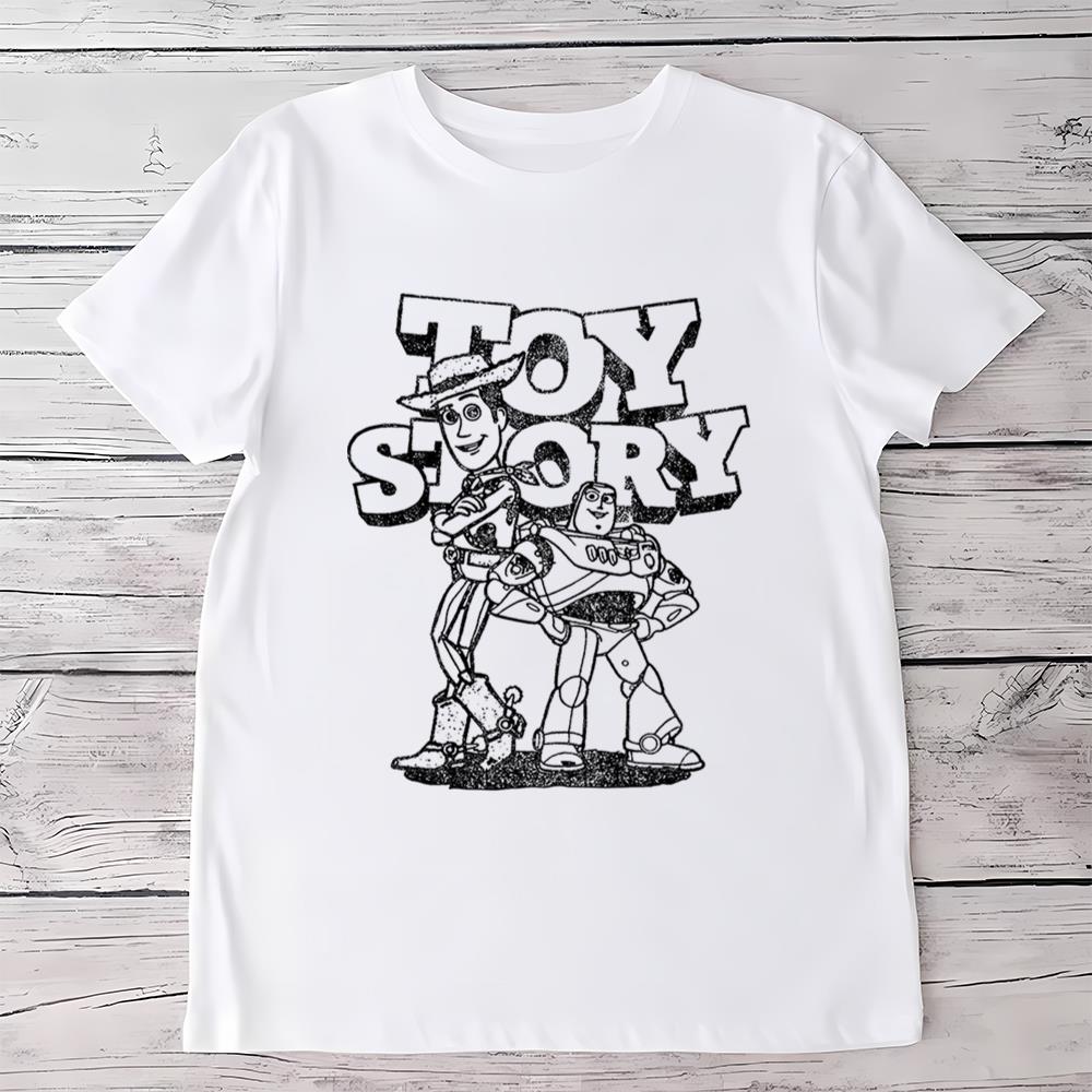 Disney Toy Story Woody And Buzz Outline T-Shirt