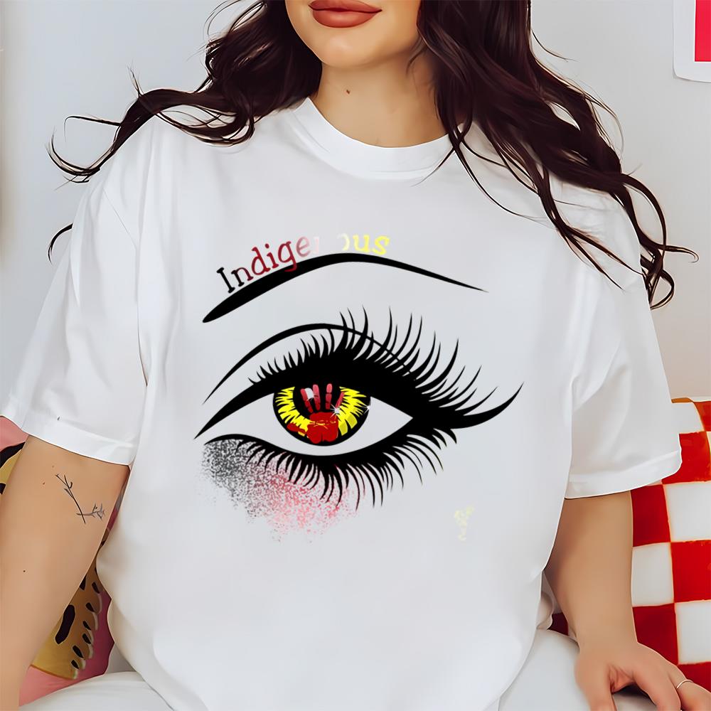 Indigenous Eye Shirt, Native American Women T-shirt, Red Hand in Your Eye Shirt
