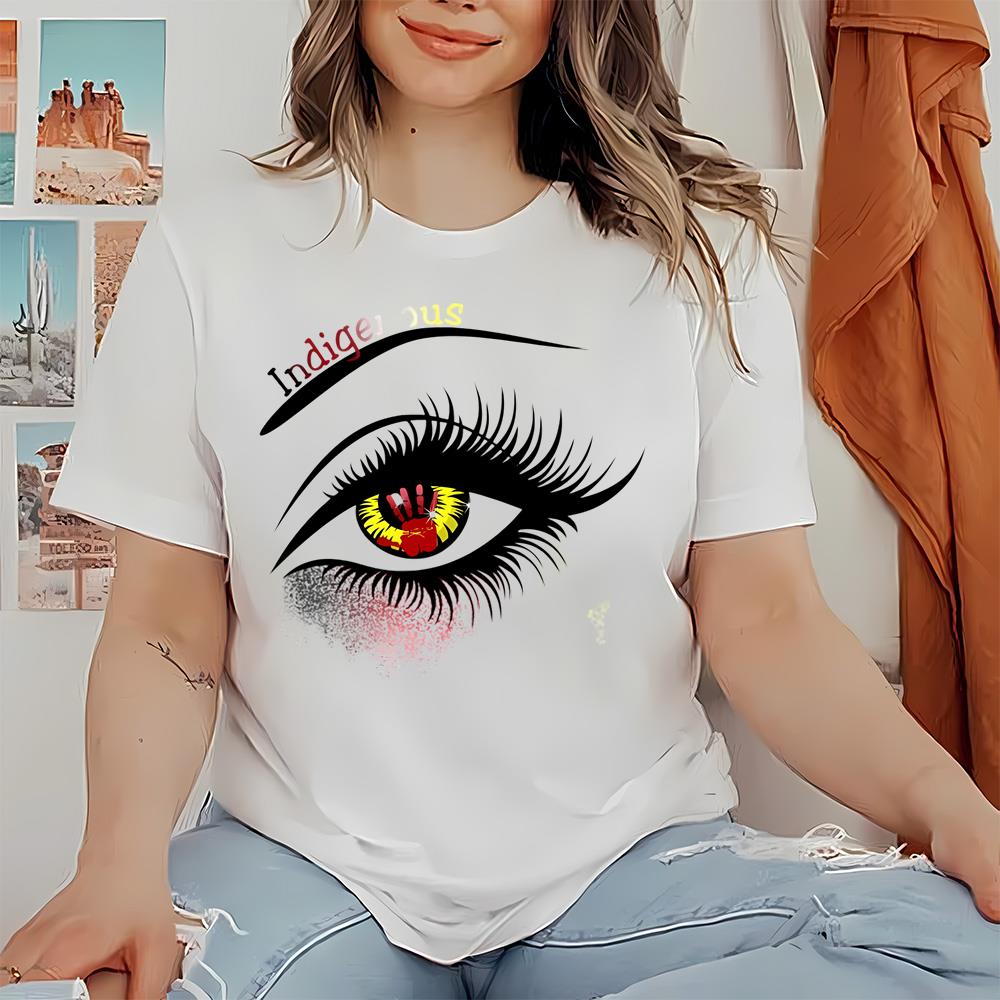 Indigenous Eye Shirt, Native American Women T-shirt, Red Hand in Your Eye Shirt