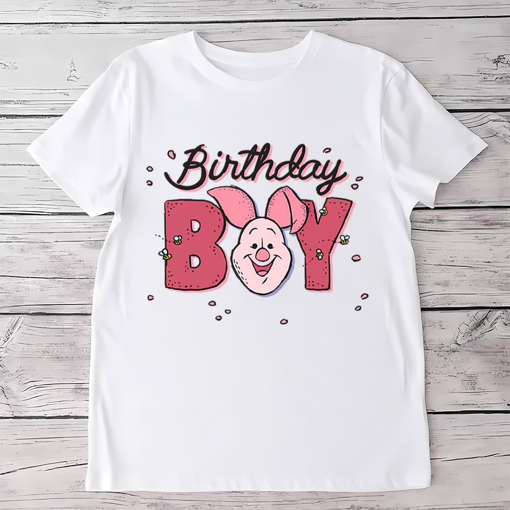 Kids Disney Winnie The Pooh Birthday Boy Piglet Face Youth T Shirt