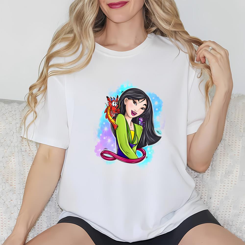 Mulan Disney Cartoon Character Watercolor Shirt