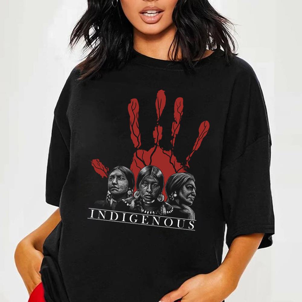 Native American Indigenous Red Hand Indian Blood Themed Shirt, Mmiw T Shirt