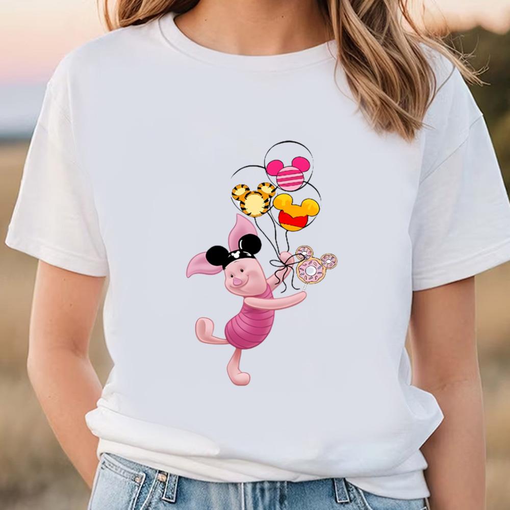 Piglet Disneyland Winnie The Pooh With Ballon T-Shirt
