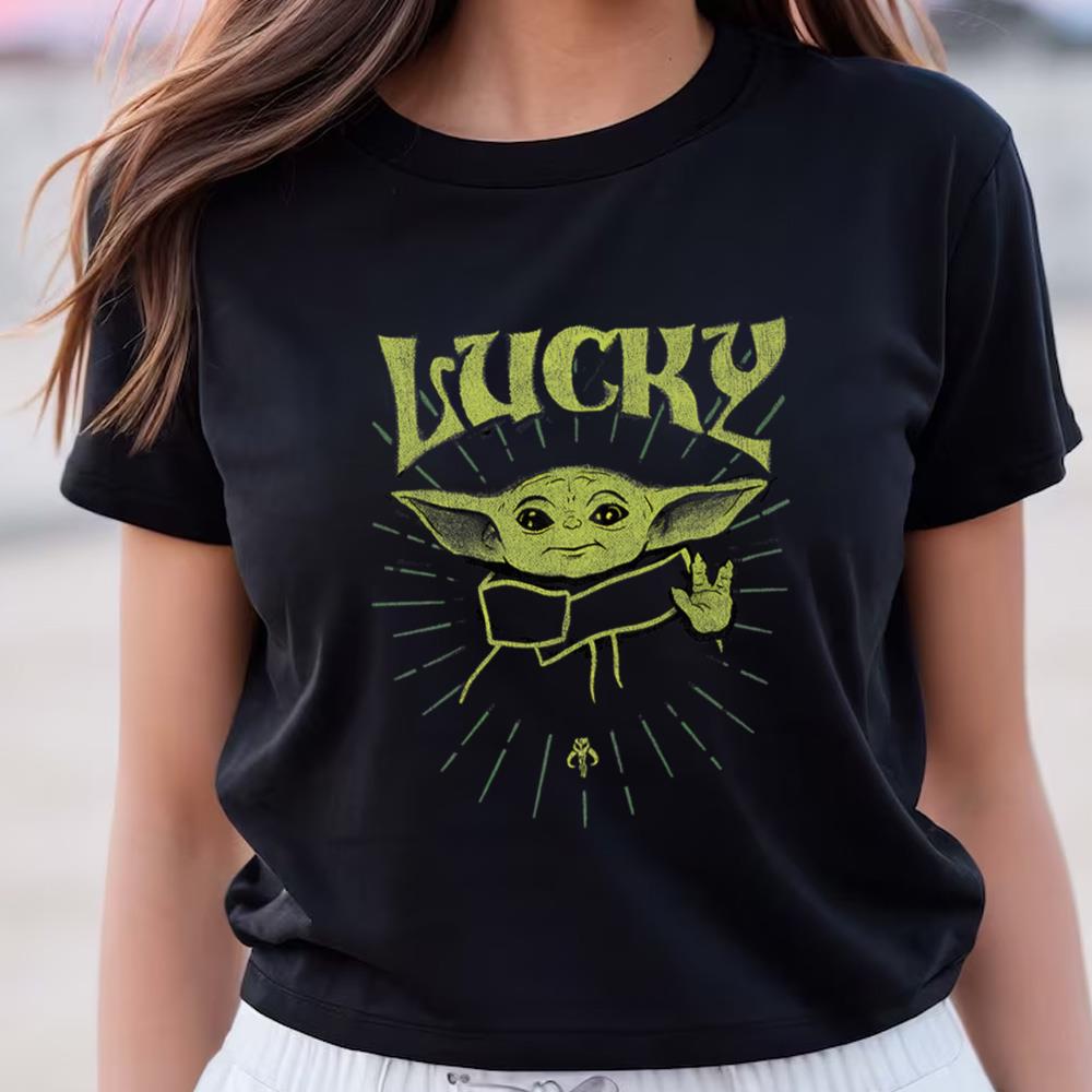 Star Wars The Mandalorian St. Patrick's Day Grogu Lucky T Shirt
