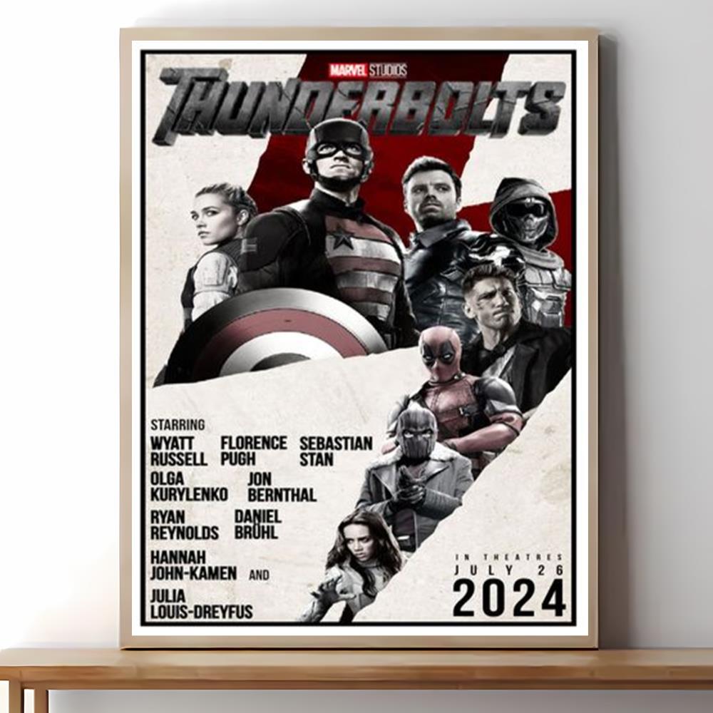 Thunderbolts 2024 Movie Marvel Poster Canvas Wall Art