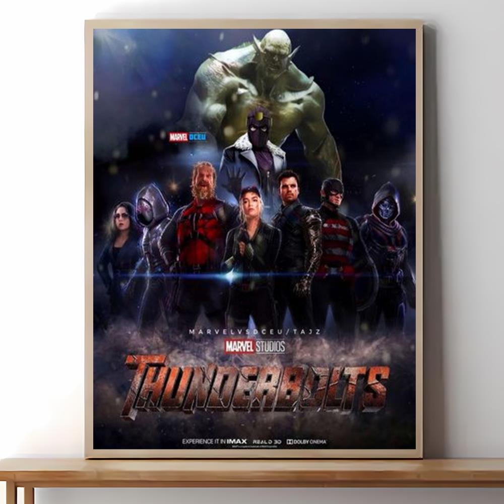 Thunderbolts 2024 Movie Marvel Poster Wall Art Canvas