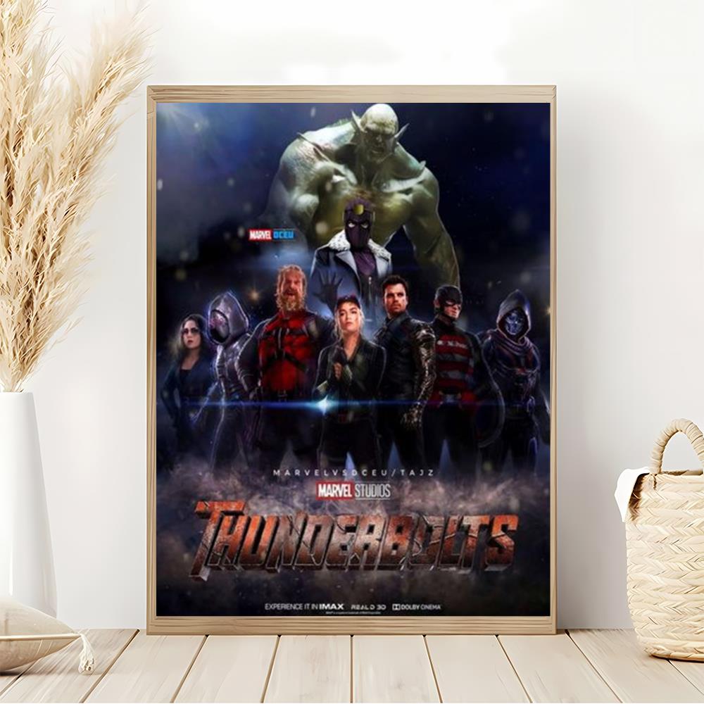 Thunderbolts 2024 Movie Marvel Poster Wall Art Canvas