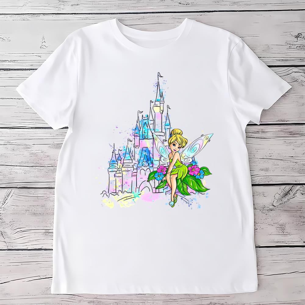 Watercolor Castle Tinker Bell T-Shirt