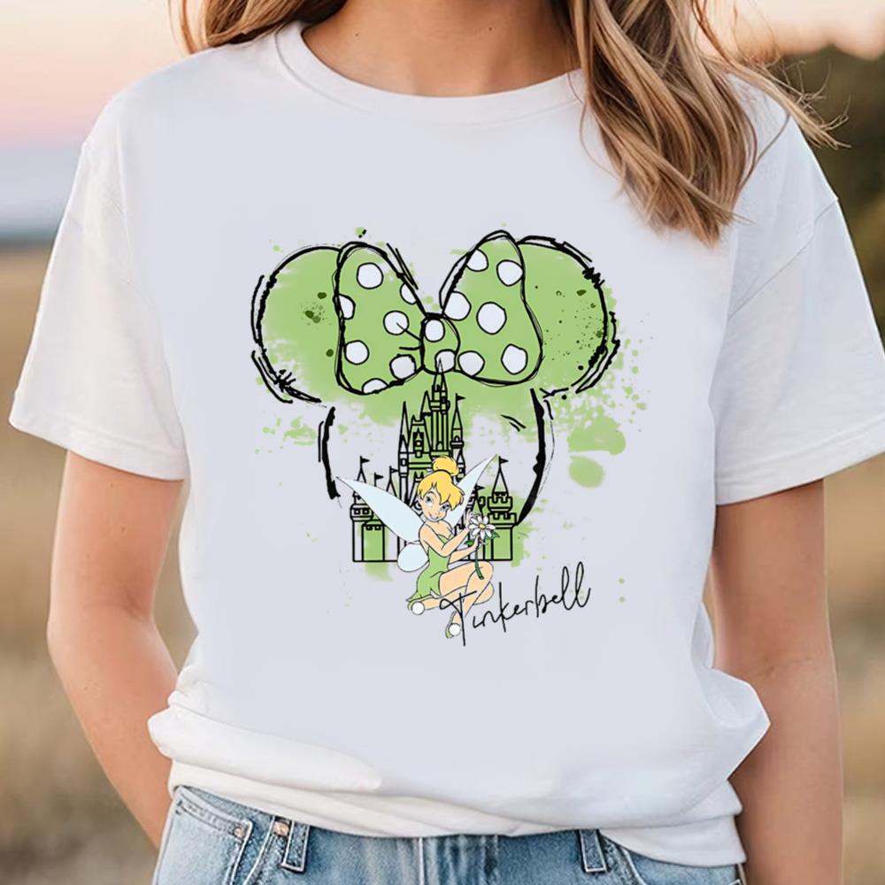 Watercolor Disney Castle Tinker Bell Princess T-Shirt